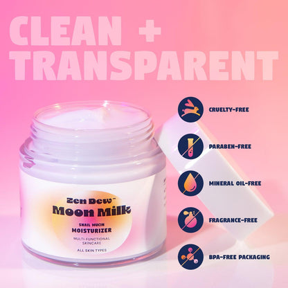 Moon Milk Snail Mucin Moisturizing Glow Cream - Zen Dew