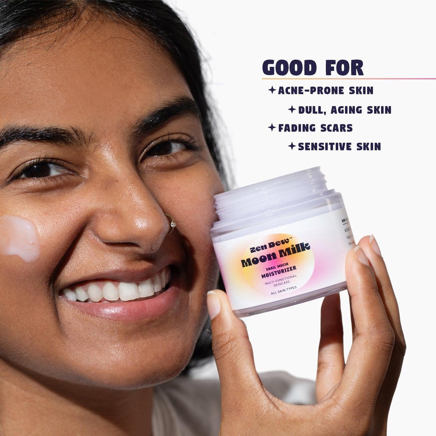 Moon Milk Snail Mucin Moisturizing Glow Cream - Zen Dew